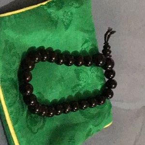 Boho, casual, Stretch band onyx bead bracelet